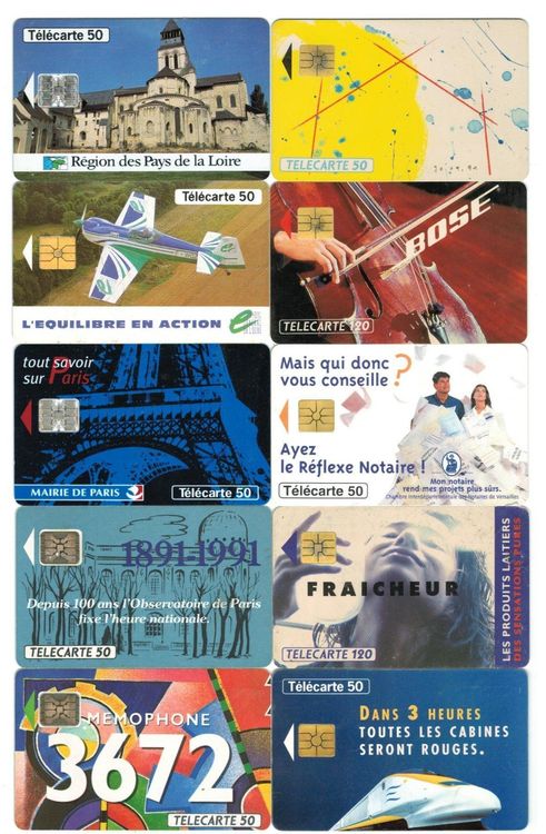 10 Telefonkarten Frankreich 1