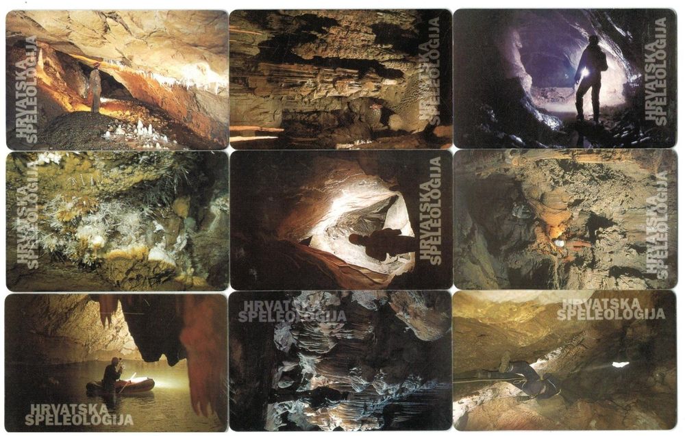 9 Telefonkarten Kroatien Höhlenforscher 1