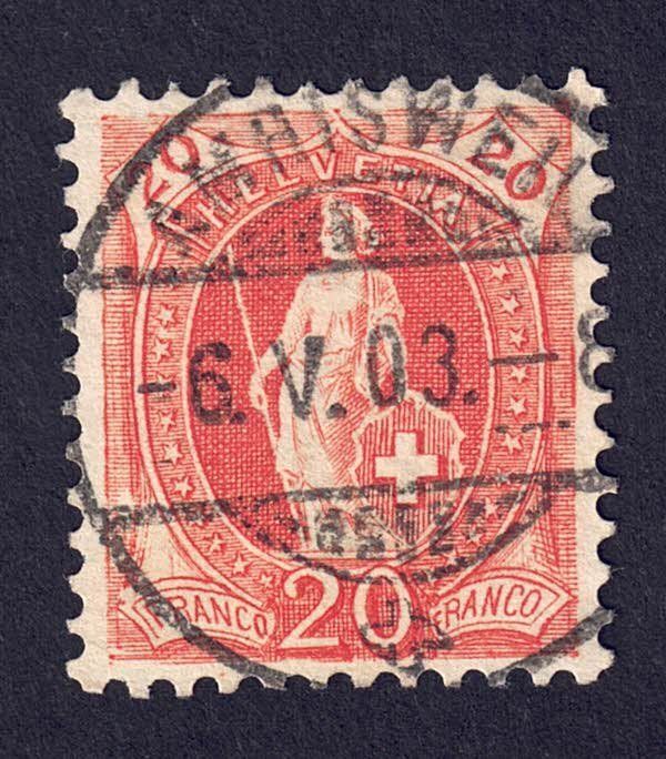 1900, Nr. 66E, Vollstempel Amrisweil TG 1