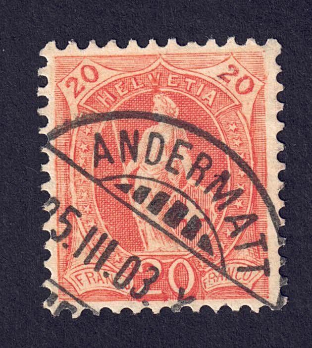 1900, Nr. 66E, Stempel Andermatt UR 1
