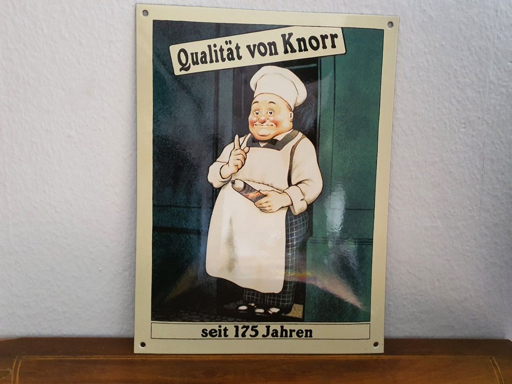 Emailschild Knorr Suppen Vintage Emaille Schild Reklame Koch 1