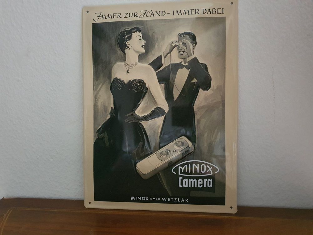 Blechschild Minox Camera, Vintage Retro 1