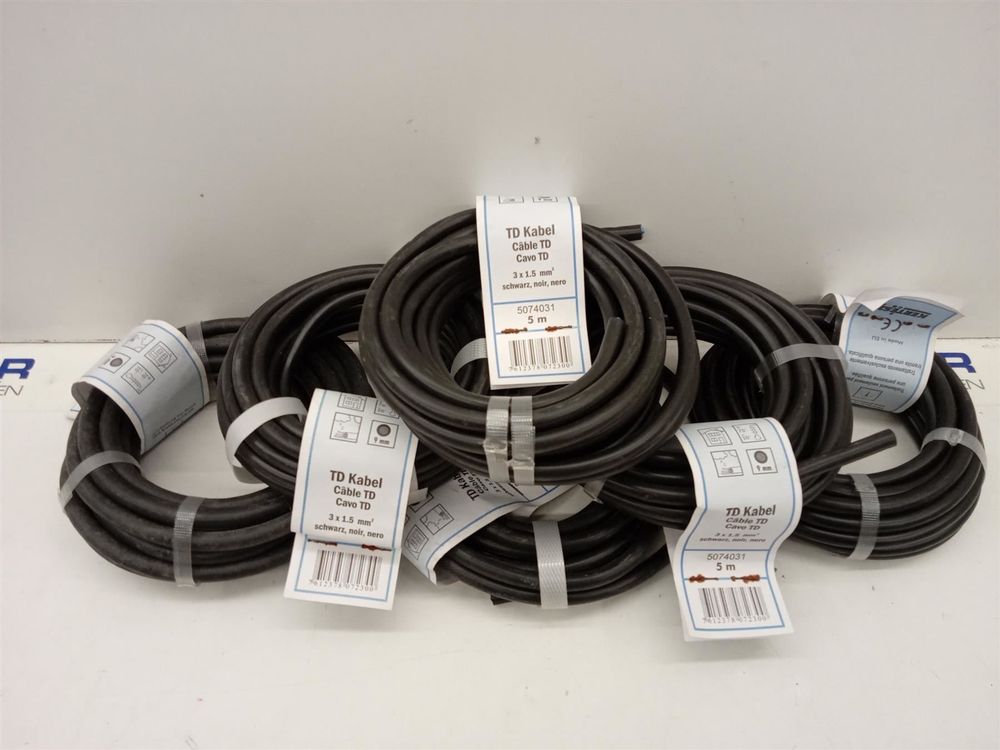 6x TD- Kabel à 5m, 3x 1,5mm2 schwarz 1