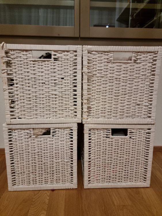 4 x KALLAX IKEA BOXEN KORB RATTAN WEISS Comprare su Ricardo