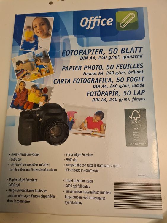 1 Pack Fotopapier A4 50 Blatt 1