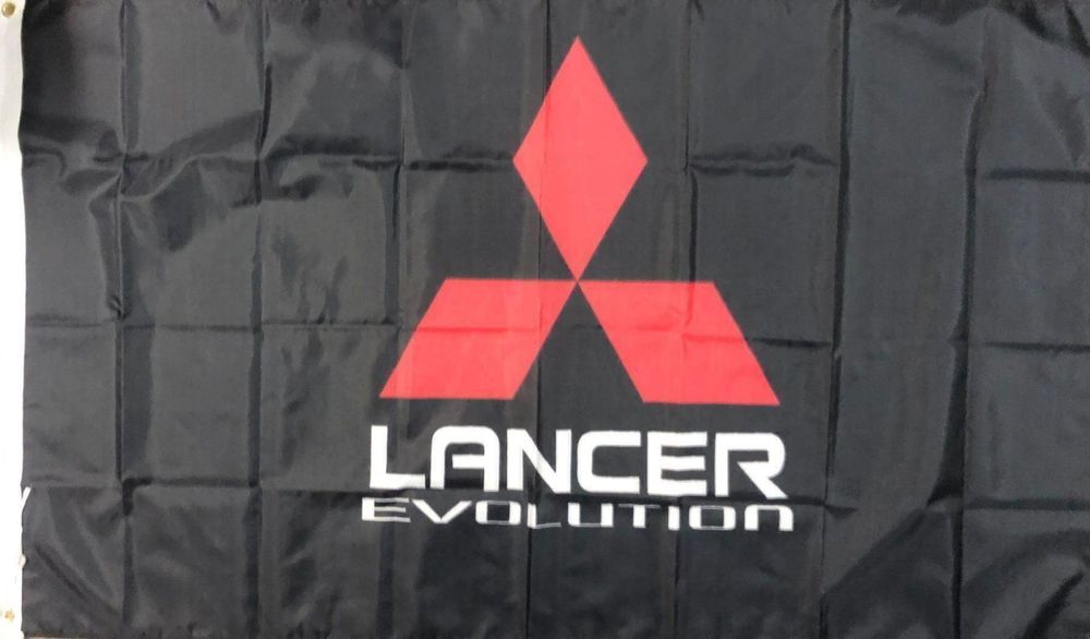 Mitsubishi Lancer Evolution Fahne Auto 1