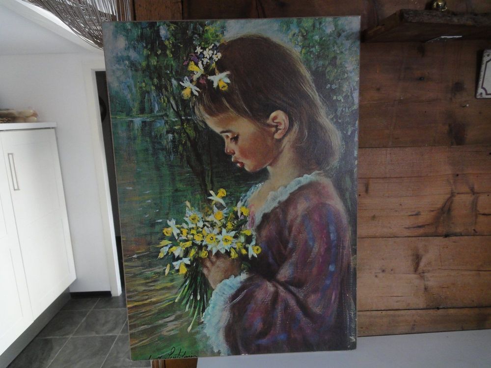 Hübsches Bild Kind mit Blumen 1