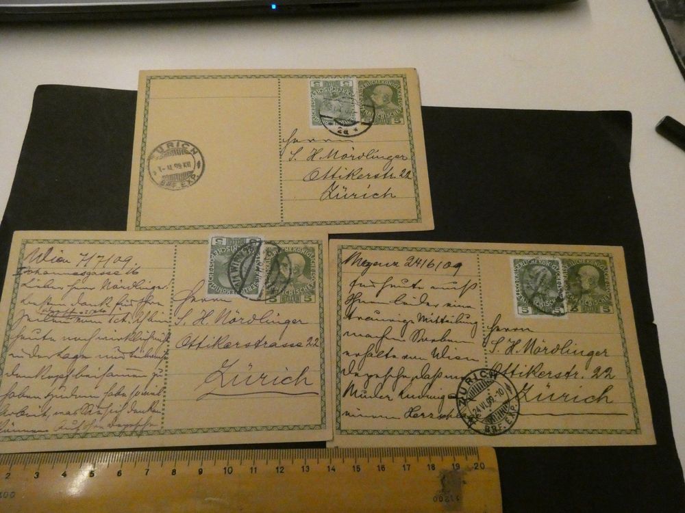 Oesterreich 1909, 3 Postkarten 1