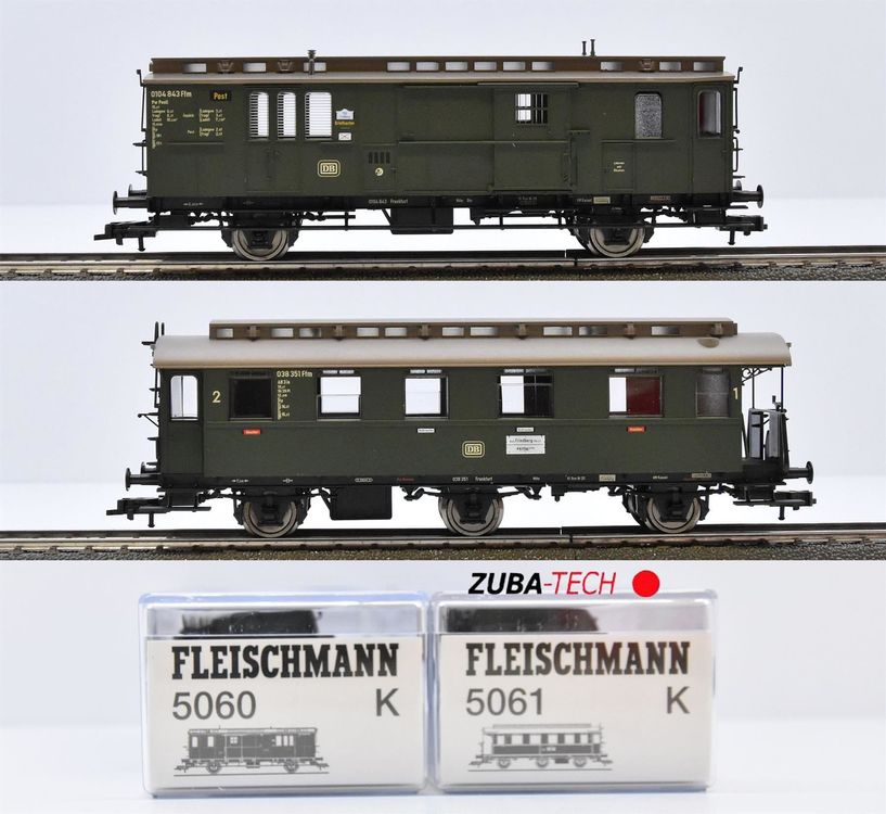 Fleischmann 2x Personenwagen DB H0 GS OV 1
