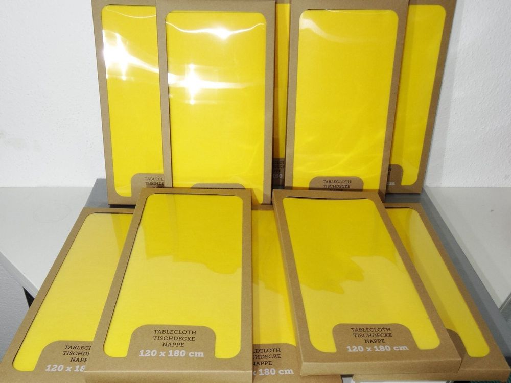 10 x Tischtuch, 1.20 x 1.80 cm, gelb 1