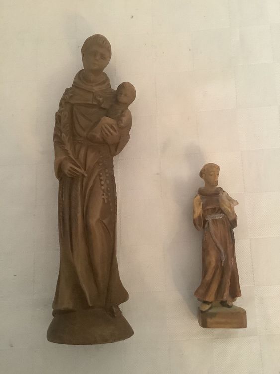 2 Antonius Heilige Holz Figuren 1