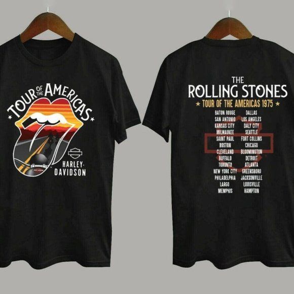 t shirt harley davidson rolling stones