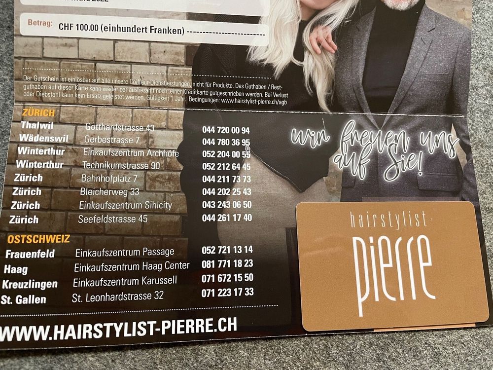 Gutschein Hairstylist Pierre 100 Kaufen auf Ricardo