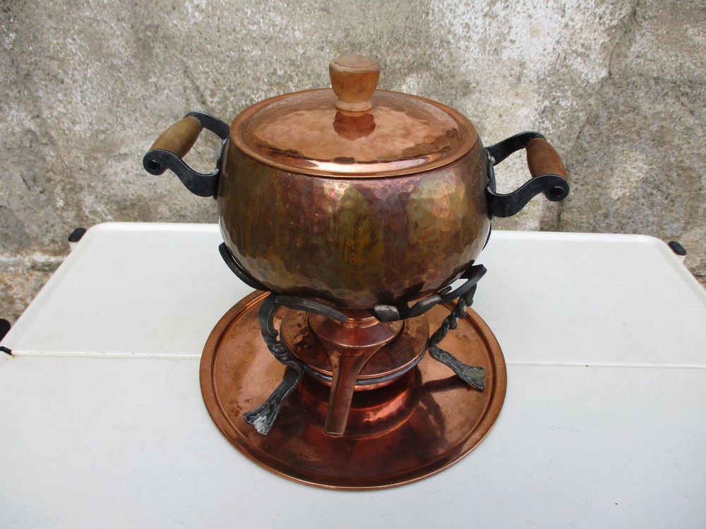 Kupfer Fondue Set von Stöckli Schweiz Acheter sur Ricardo