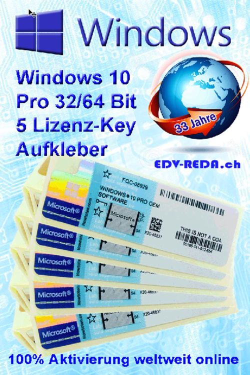 WINDOWS 10 PRO KEYAUFKLEBER 5St. Lizenz Kaufen auf Ricardo