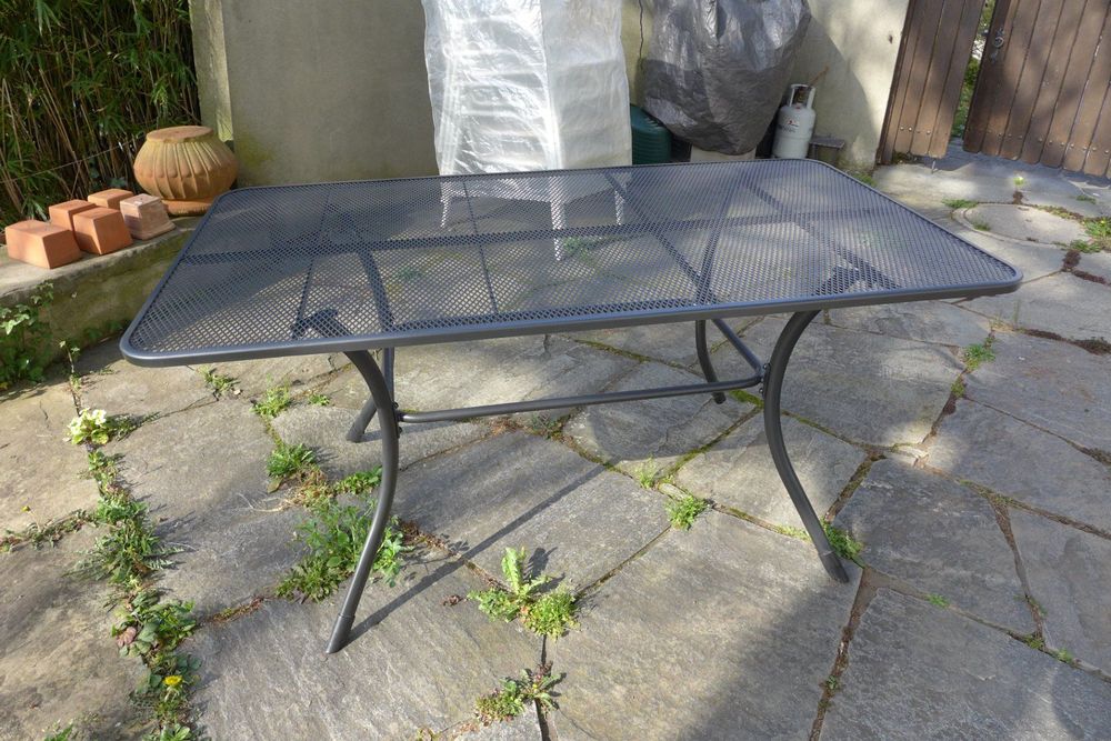 Neuer Gartentisch Metall, anthrazit, 160 x 90 cm Acheter sur Ricardo