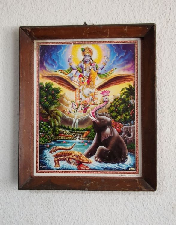 Hindu Vintage Druck von Vishnu 1