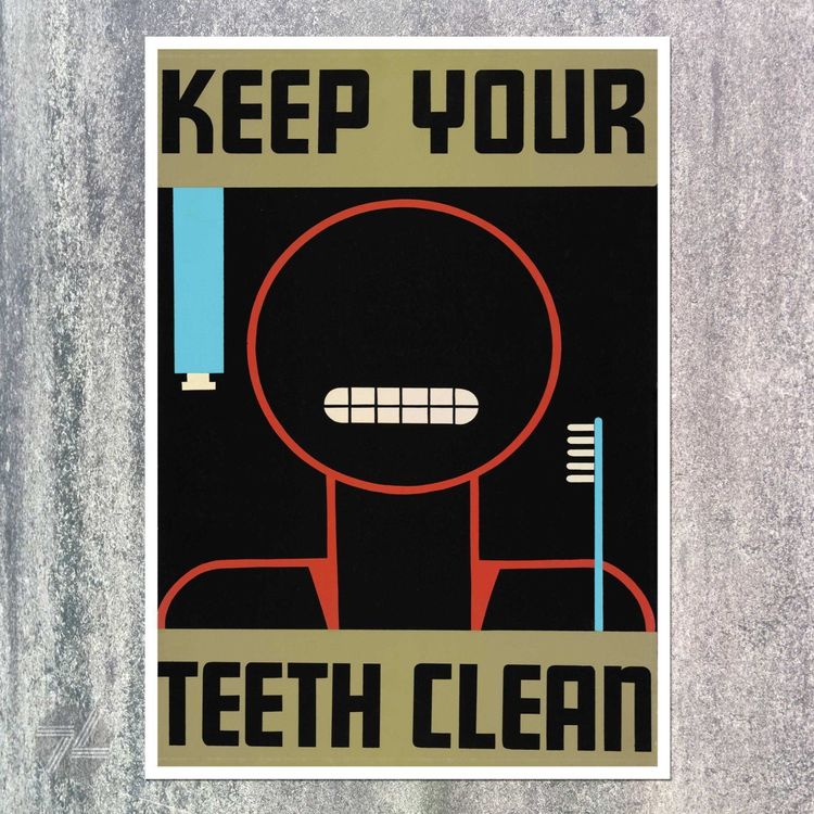 TEETH CLEAN USA Poster Repro 40x60 cm 1