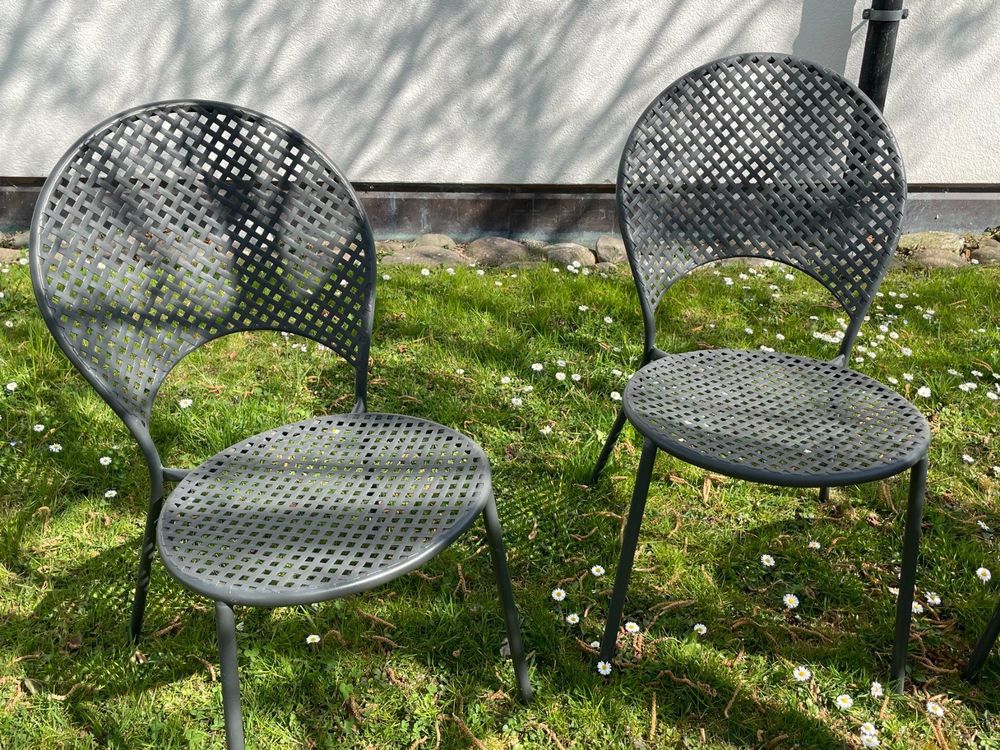 6 schöne Gartenstühle Marke EMU, Metall anthrazit Kaufen auf Ricardo