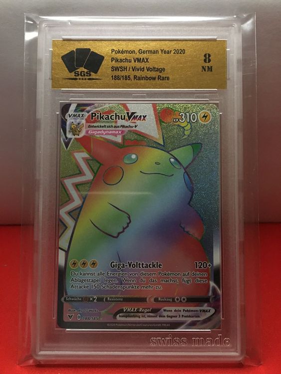 POKÉMON Pikachu VMAX 188/185 Rainbow Secret SGS 8 | Comprare su Ricardo