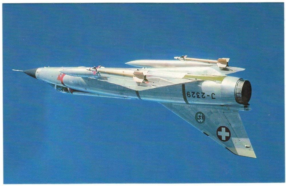 AK Schweizer Luftwaffe Mirage IIIS im Rückenflug 1