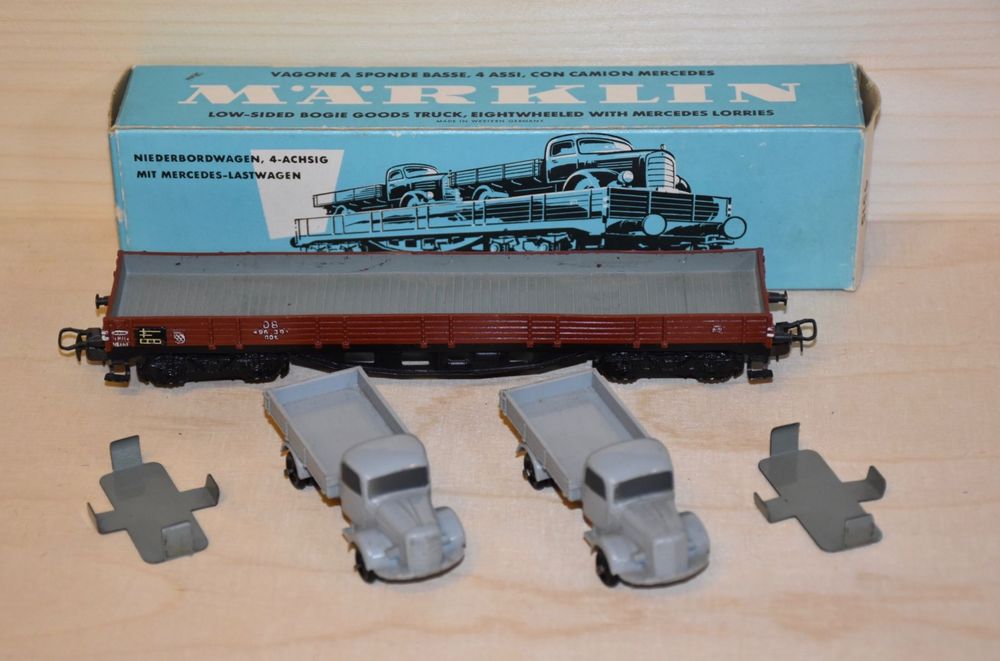 Wagon Märklin H0 Réf 4515 Avec Camion Mercedes - Occasion Boîte D'Origine