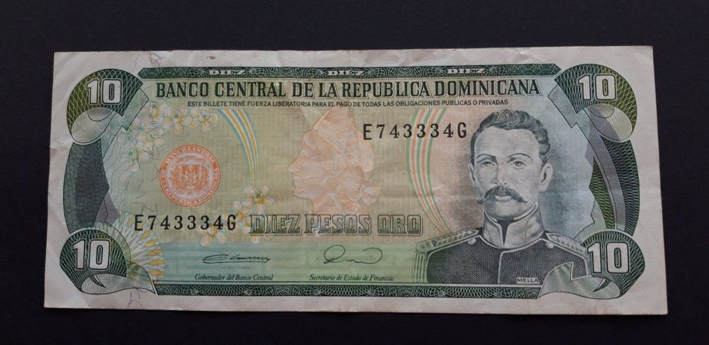 Banknote Dominikanische Republik 10 Pesos 1990 1
