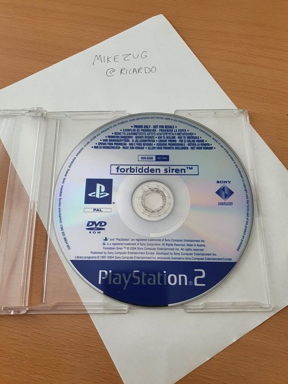 FORBIDDEN SIREN ITA SONY PS2 FORBIDDEN SIREN PAL ITA + 1 CARTOLINE EUR