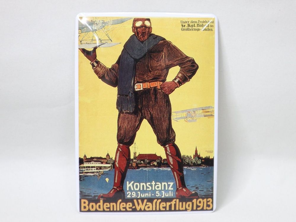 AK Metall Konstanz Wasserflug 1913 made in Switzerland 1