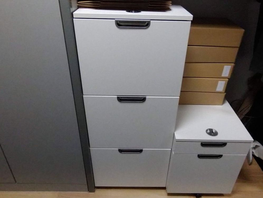 IKEA GALANT Aktenschrank Drei Schubladen Zahlenschloss Weiss Kaufen