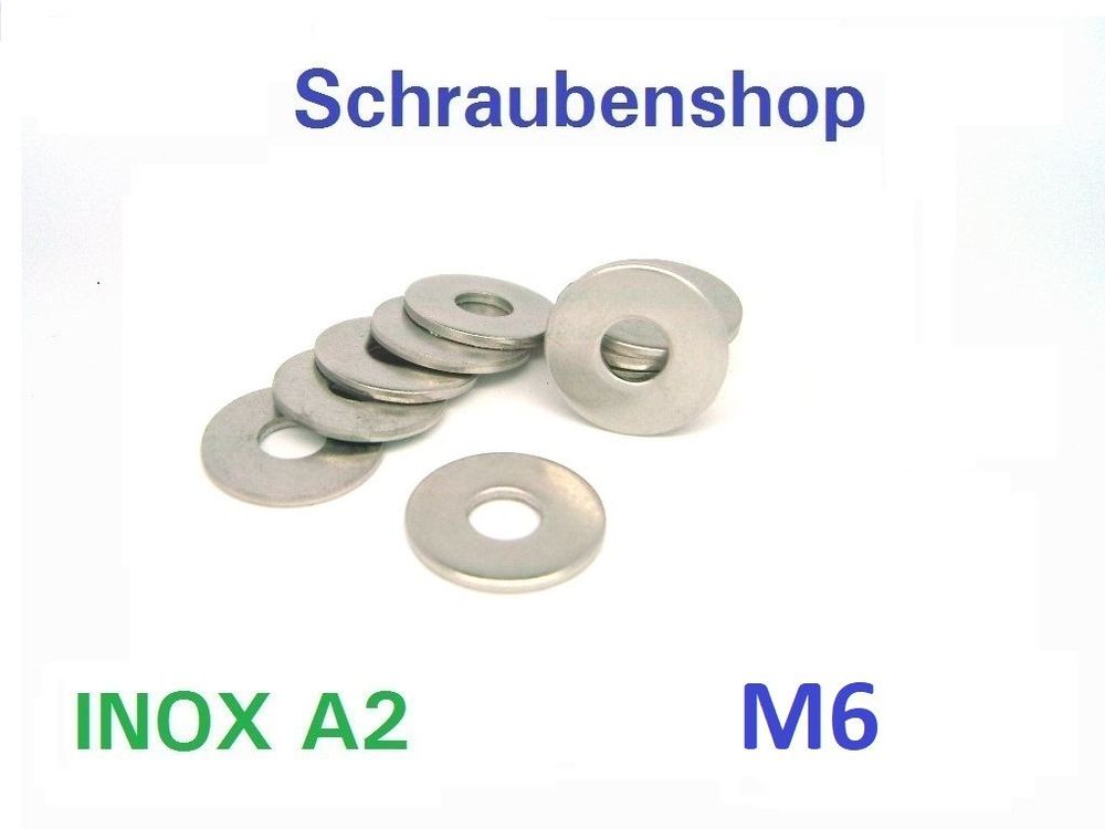 30x M6 Unterlegscheiben Edelstahl A2 - Rostfreie Scheiben Für Innen & Außen