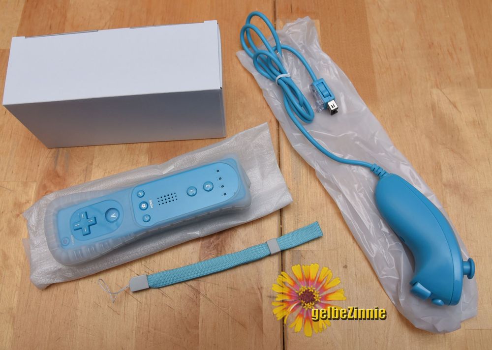 Wii Controller Türkis mit Nunchuk (NEU) 1