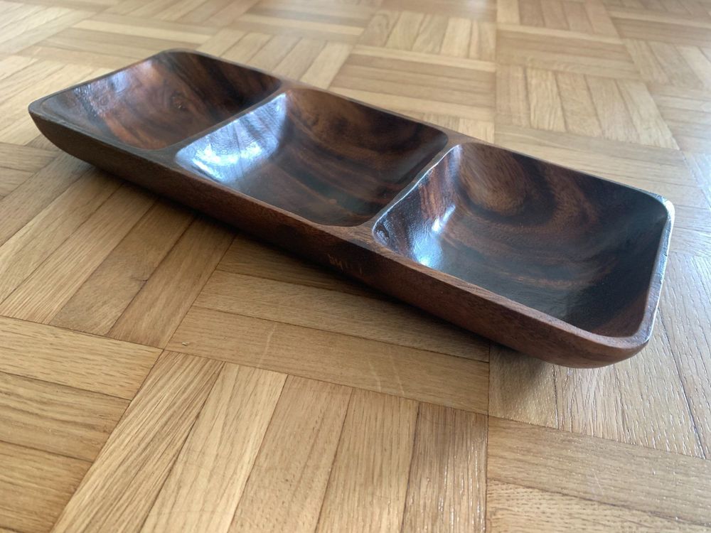 Holzschale / Snackschale mit 3 Fächern (Olivenholz???) | Kaufen auf Ricardo