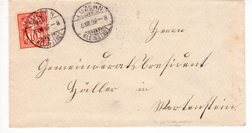 Brief, Luzern - Werthenstein 1889 1