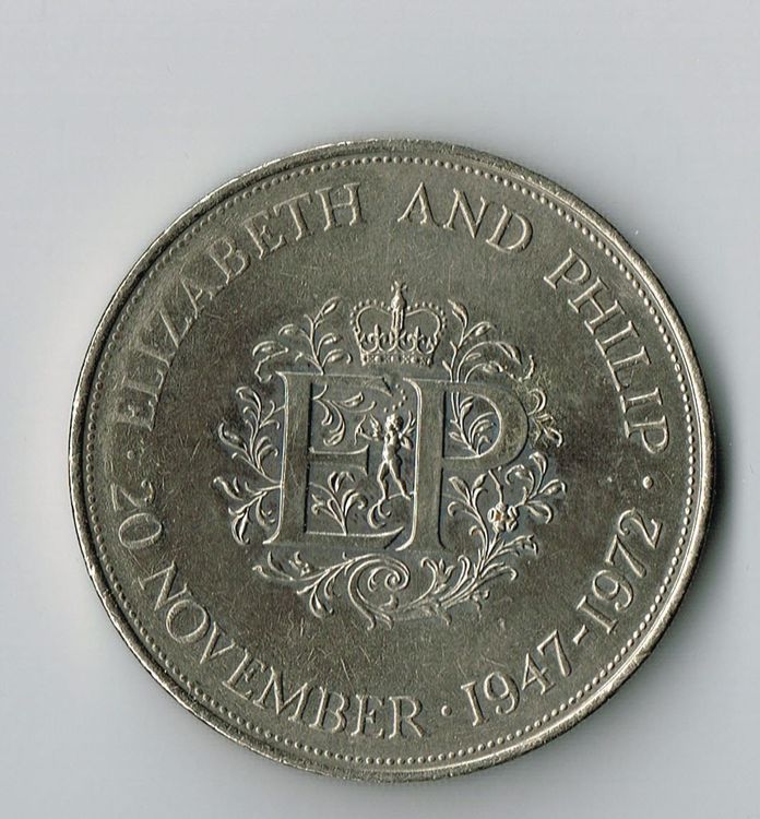 Pièce Commémorative Elizabeth Et Philip 1947-1972 - Année 1972 - Vintage