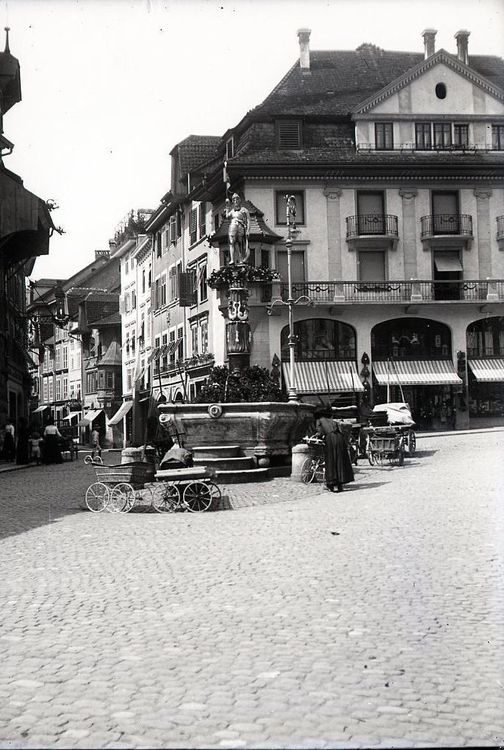 Thun, Bern oder Solothurn altes Glasnegativ 9x6.5cm c1910 1