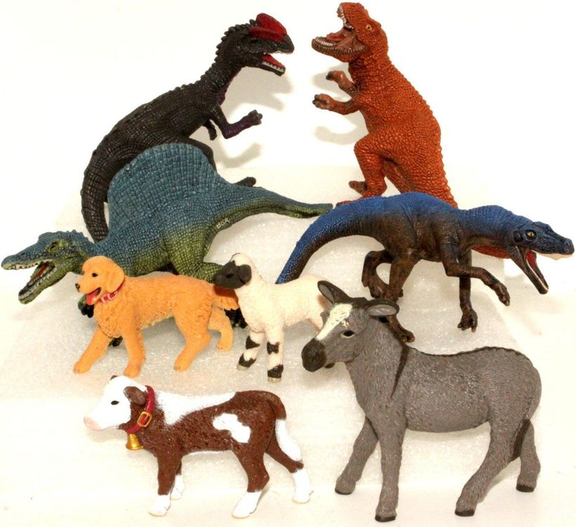 8x SCHLEICHTIERE (4x DINOS + 4x BAUERNHOF-TIERE) | Kaufen auf Ricardo