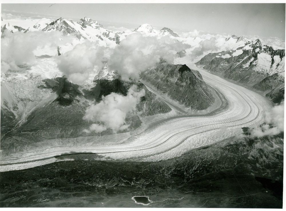 Aletschgletscher Foto ca 1945 17x12cm 1