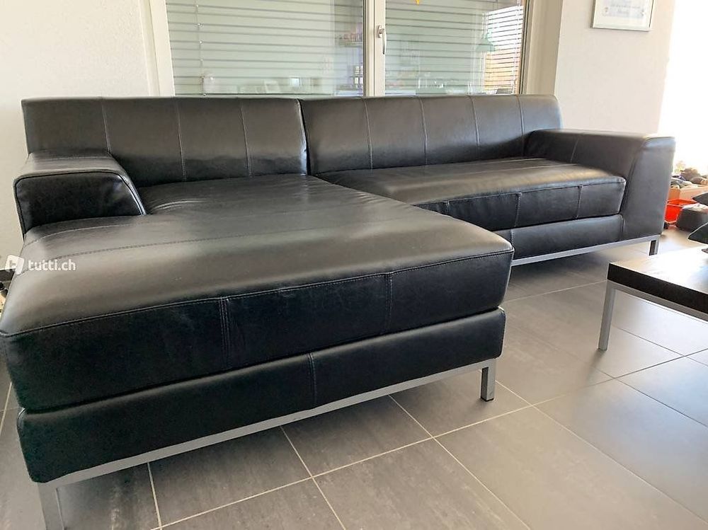 IKEA Sofa Kramfors Leder schwarz Kaufen auf Ricardo