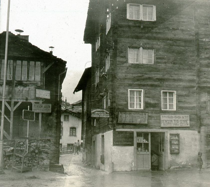 Zermatt Glasdia 8x8cm ca. 1910 1