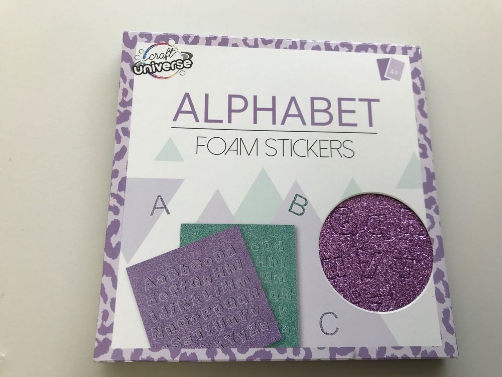 Alphabet Foam Sticker, grün & lila 1