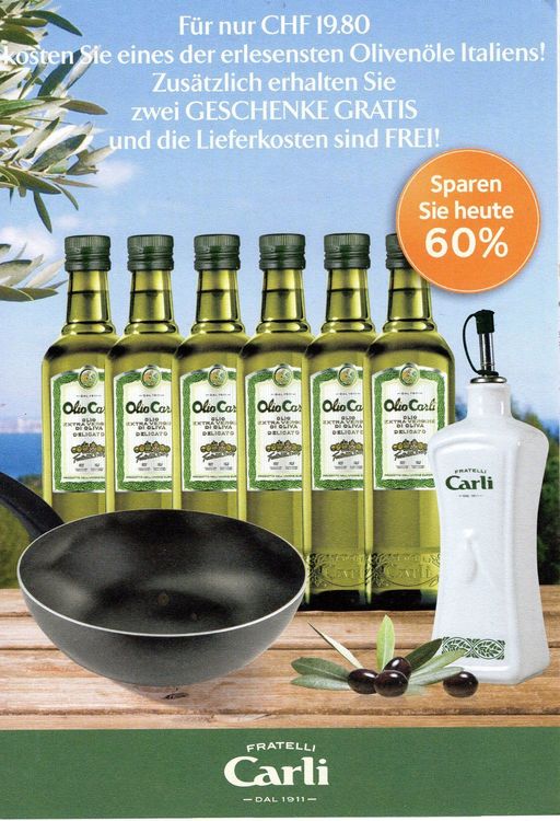 BON DE 60 HUILE D OLIVE FRATELLI CARLI Kaufen Auf Ricardo