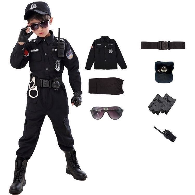 Polizei Kostüm für Kinder 7x Stücke 1