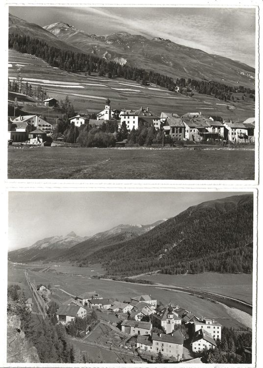 Madulein - Engadin (GR) 2 AK - Dorfansichten - um 1950 1