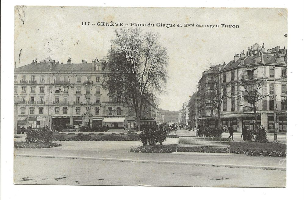 Genève - Place du Cirque et Bard Georges Favon - 1911 1