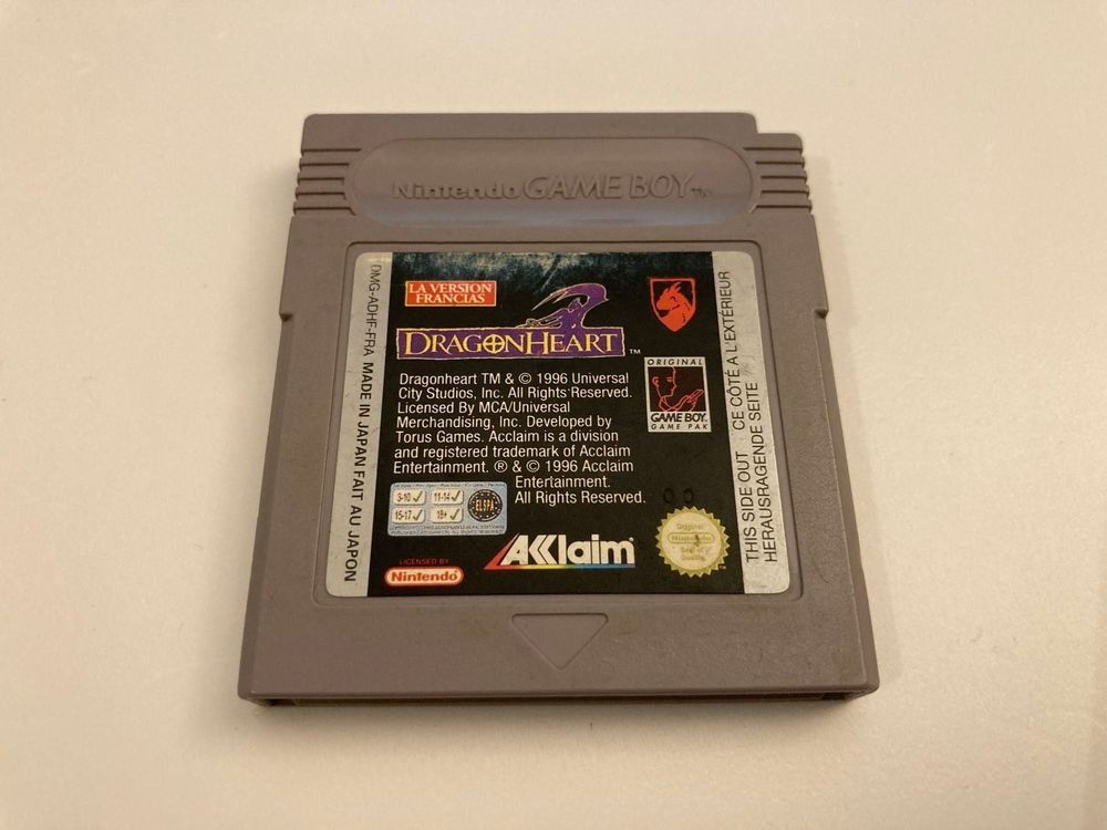 Game Boy Classic (GB) Spiel - DragonHeart / Dragon Heart 1