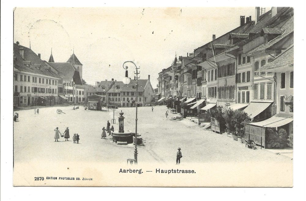 Aarberg (BE) Haupstrasse - Marktplatz - Hotel Krone - 1909 1
