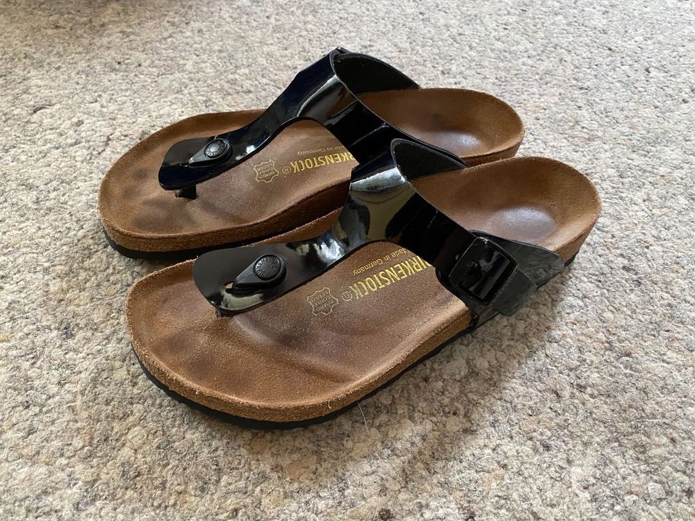 birkenstock gizeh schwarz lack 41