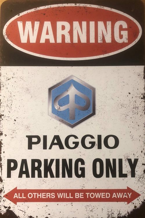 Blechschild Piaggio Parking Only Roller Si Mofa Moped Ciao 1