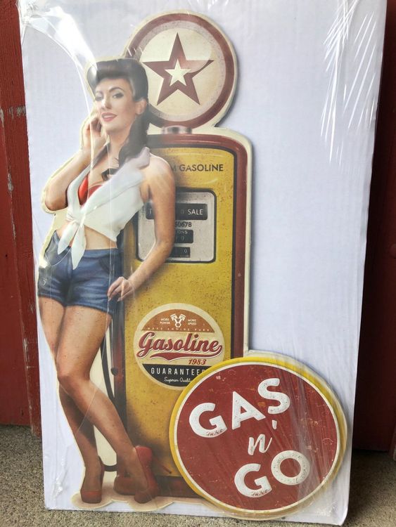 Pin up Tankstelle benzin classic werbung reklame 1